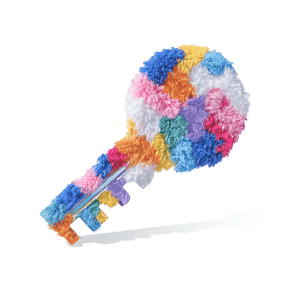 rainbow colored key